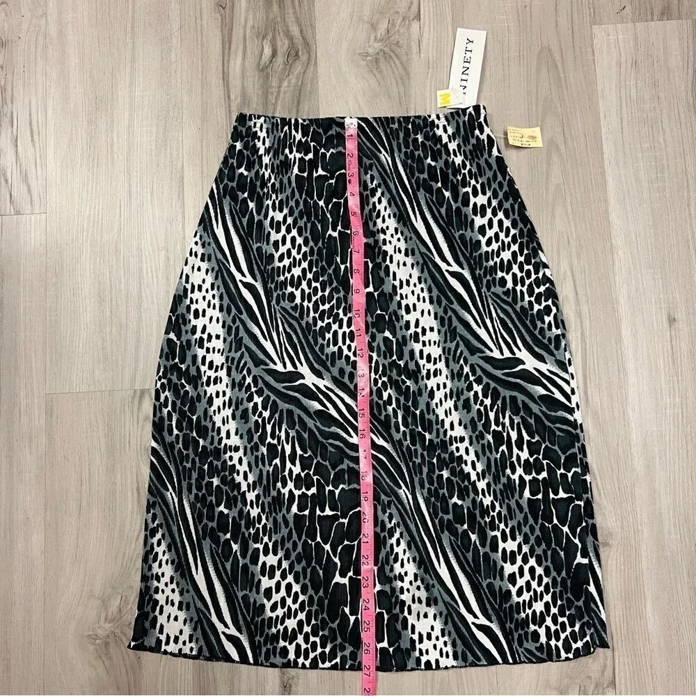 Vintage NINETY 90's animal print skirt sz M Gray white black print stretchy NWT - Picture 5 of 11